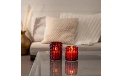 Star Trading Flamme Dotty Ljuslykta 9,5cm Röd* Batteri Julpynt Inomhus|Ljuslyktor