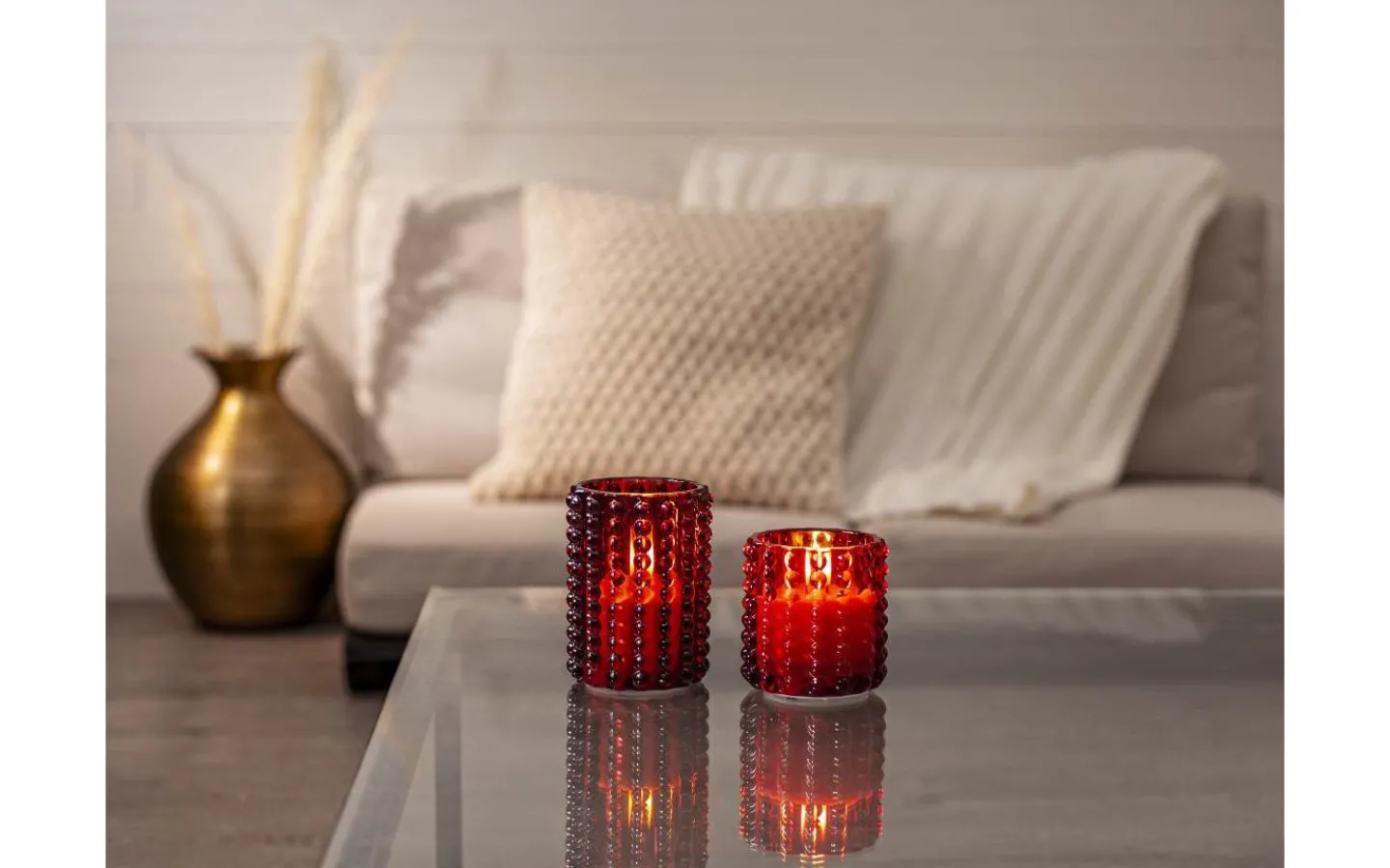 Star Trading Flamme Dotty Ljuslykta 9,5cm Röd* Batteri Julpynt Inomhus|Ljuslyktor
