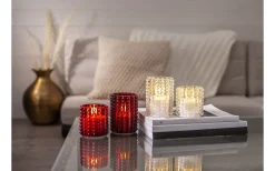 Star Trading Flamme Dotty Ljuslykta 12,5cm Röd* Batteri Julpynt Inomhus|Ljuslyktor