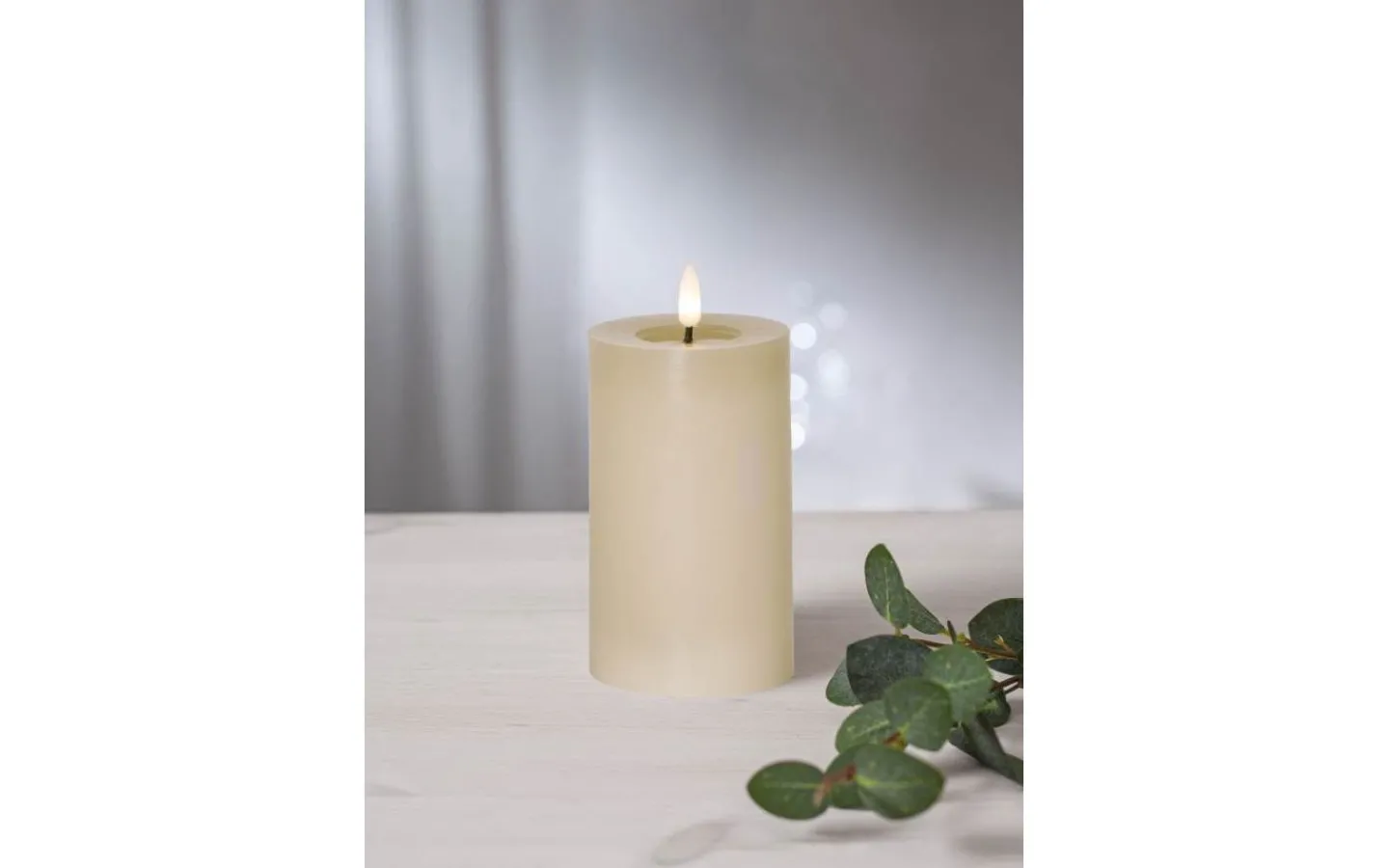 Flamme Batteriljus (Hela Serien)|Flamme Batteriljus (Hela Serien)<Star Trading Flamme Flow Batteridrivet Blockljus 15cm Beige