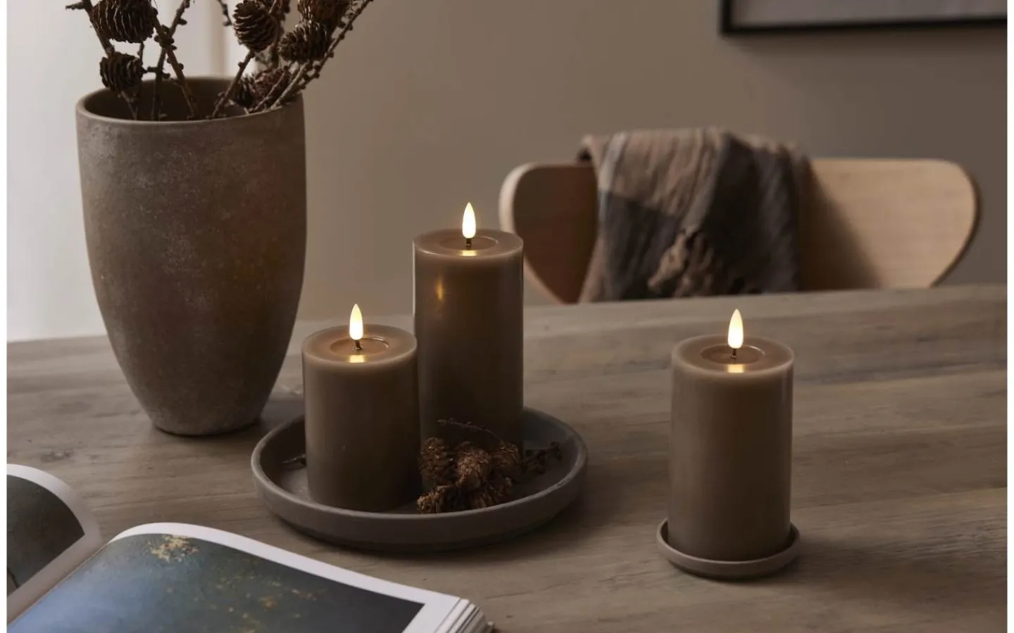 Star Trading Flamme Flow Batteridrivet Blockljus 15cm Mullvad* Flamme Batteriljus (Hela Serien)|Flamme Batteriljus (Hela Serien)