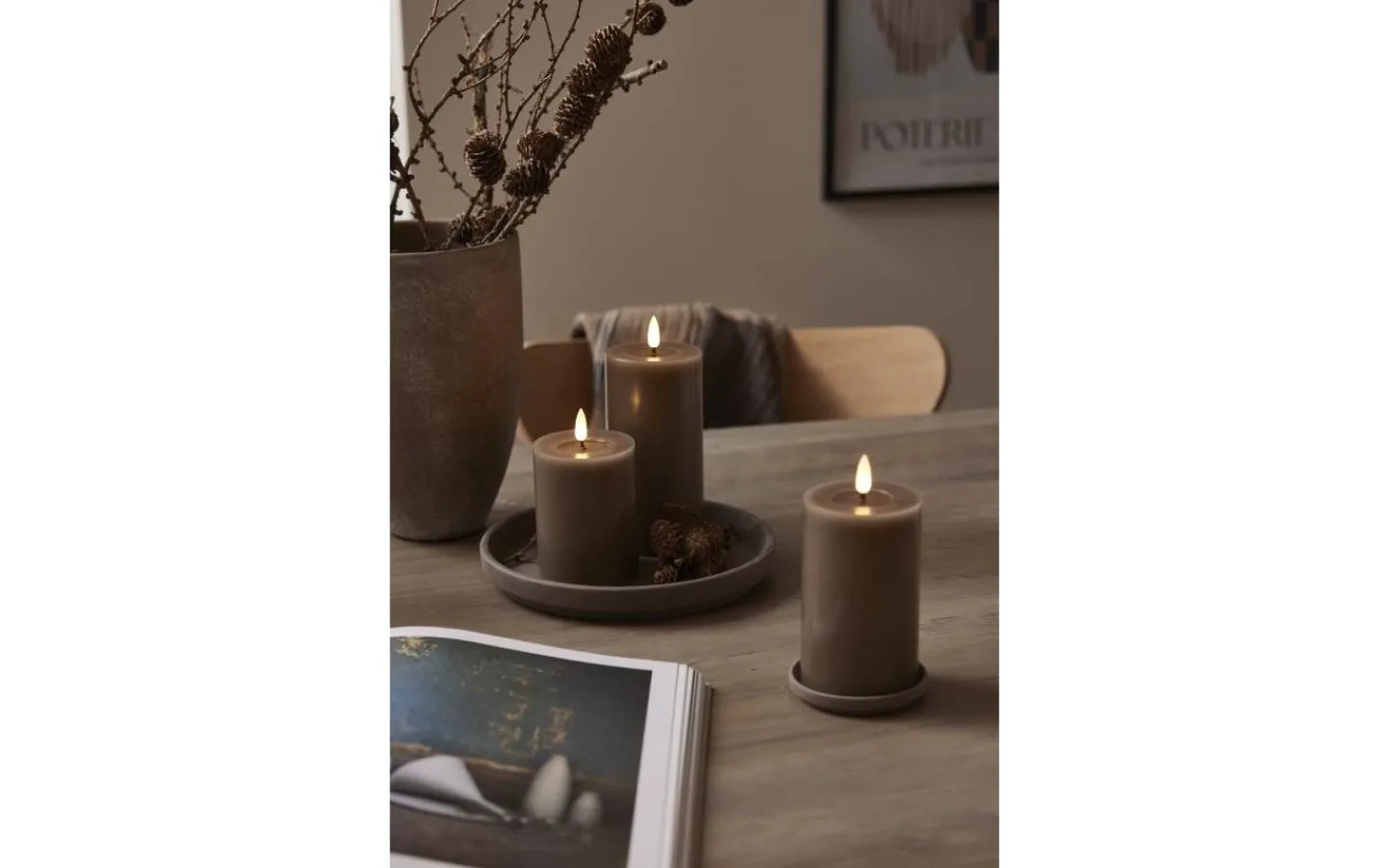 Star Trading Flamme Flow Batteridrivet Blockljus 12,5cm Mullvad* Flamme Batteriljus (Hela Serien)|Flamme Batteriljus (Hela Serien)