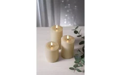 Flamme Batteriljus (Hela Serien)|Flamme Batteriljus (Hela Serien)<Star Trading Flamme Flow Batteridrivet Blockljus 12,5cm Beige