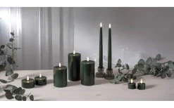 Flamme Flow Batteridrivet Blockljus 12,5cm Grön