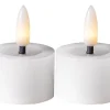 Star Trading Flamme Flow Värmeljus Ø40mm 2-pack Vit* Flamme Batteriljus (Hela Serien)|Flamme Batteriljus (Hela Serien)