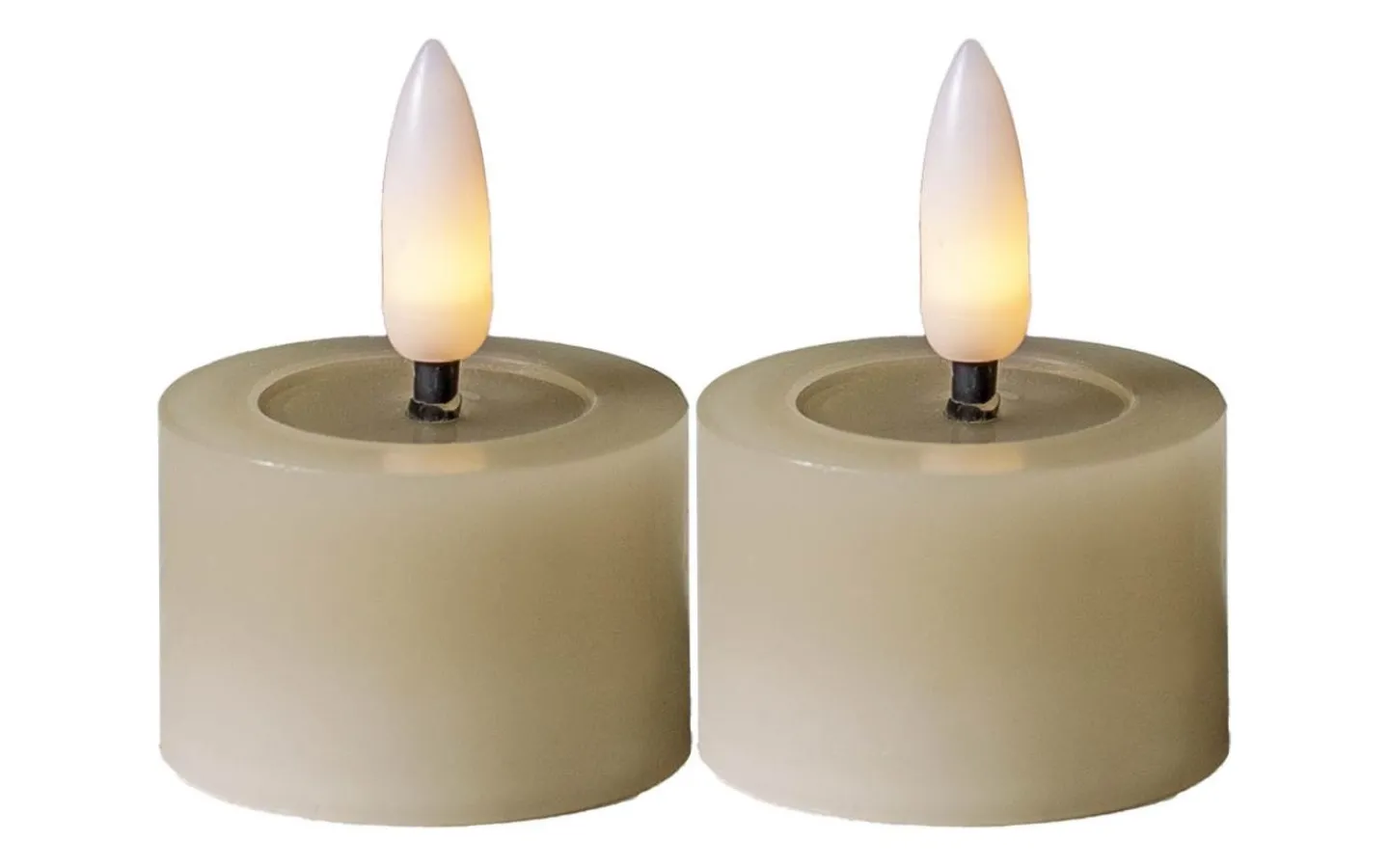 Star Trading Flamme Flow Värmeljus Ø40mm 2-pack Beige* Flamme Batteriljus (Hela Serien)|Flamme Batteriljus (Hela Serien)