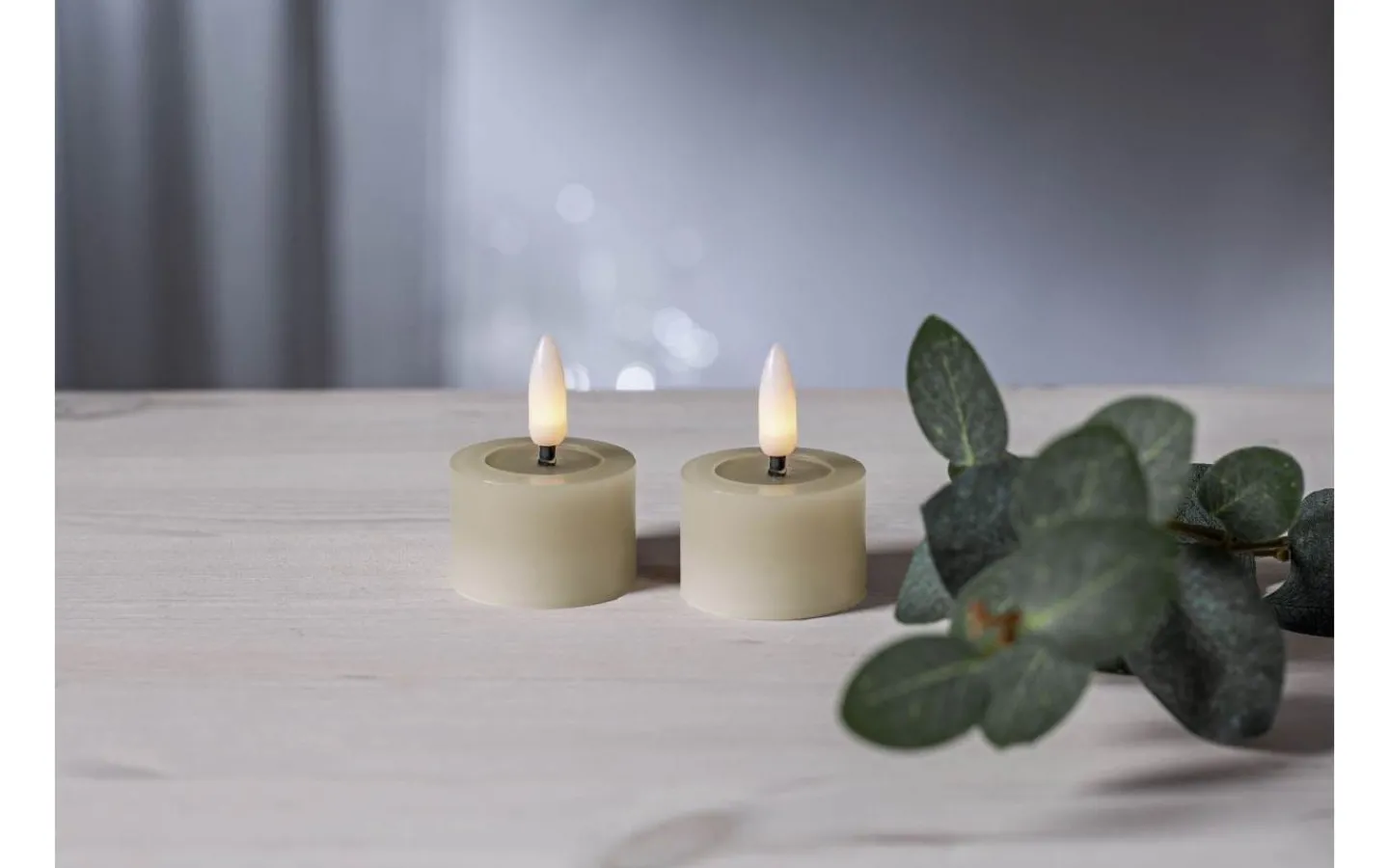 Star Trading Flamme Flow Värmeljus Ø40mm 2-pack Beige* Flamme Batteriljus (Hela Serien)|Flamme Batteriljus (Hela Serien)