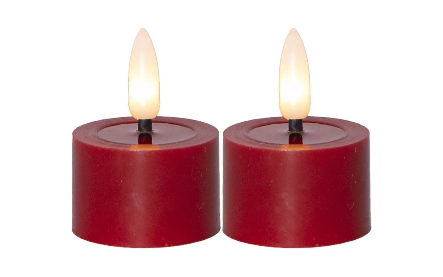 Star Trading Flamme Flow Värmeljus Ø40mm 2-pack Röd* Flamme Batteriljus (Hela Serien)|Flamme Batteriljus (Hela Serien)