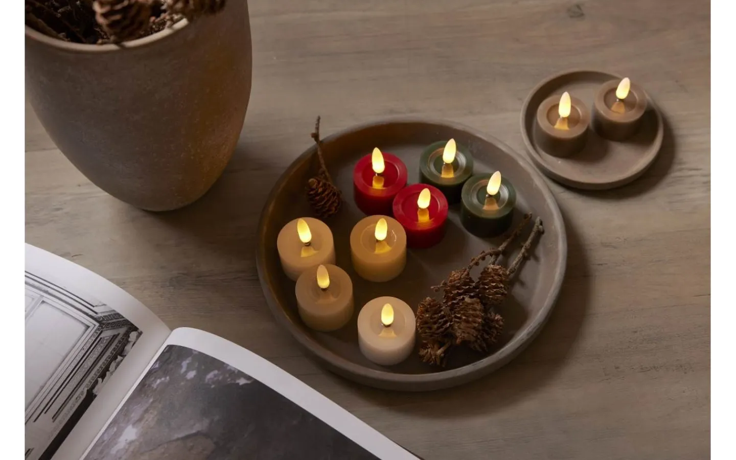 Star Trading Flamme Flow Värmeljus Ø40mm 2-pack Röd* Flamme Batteriljus (Hela Serien)|Flamme Batteriljus (Hela Serien)