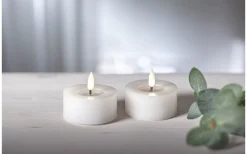 Flamme Flow XL Värmeljus Ø70mm 2-pack Vit