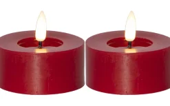 Flamme Flow XL Värmeljus Ø70mm 2-pack Röd