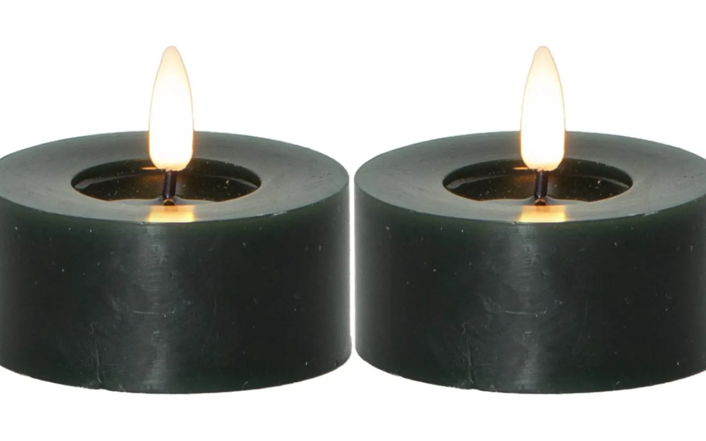 Star Trading Flamme Flow XL Värmeljus Ø70mm 2-pack Grön* Flamme Batteriljus (Hela Serien)|Flamme Batteriljus (Hela Serien)