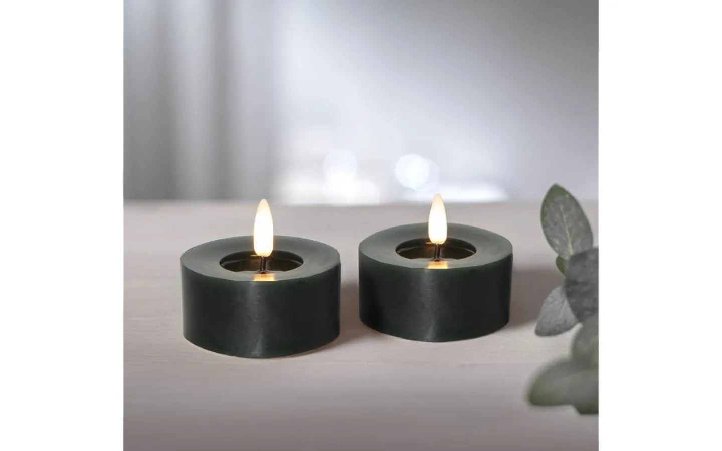 Star Trading Flamme Flow XL Värmeljus Ø70mm 2-pack Grön* Flamme Batteriljus (Hela Serien)|Flamme Batteriljus (Hela Serien)