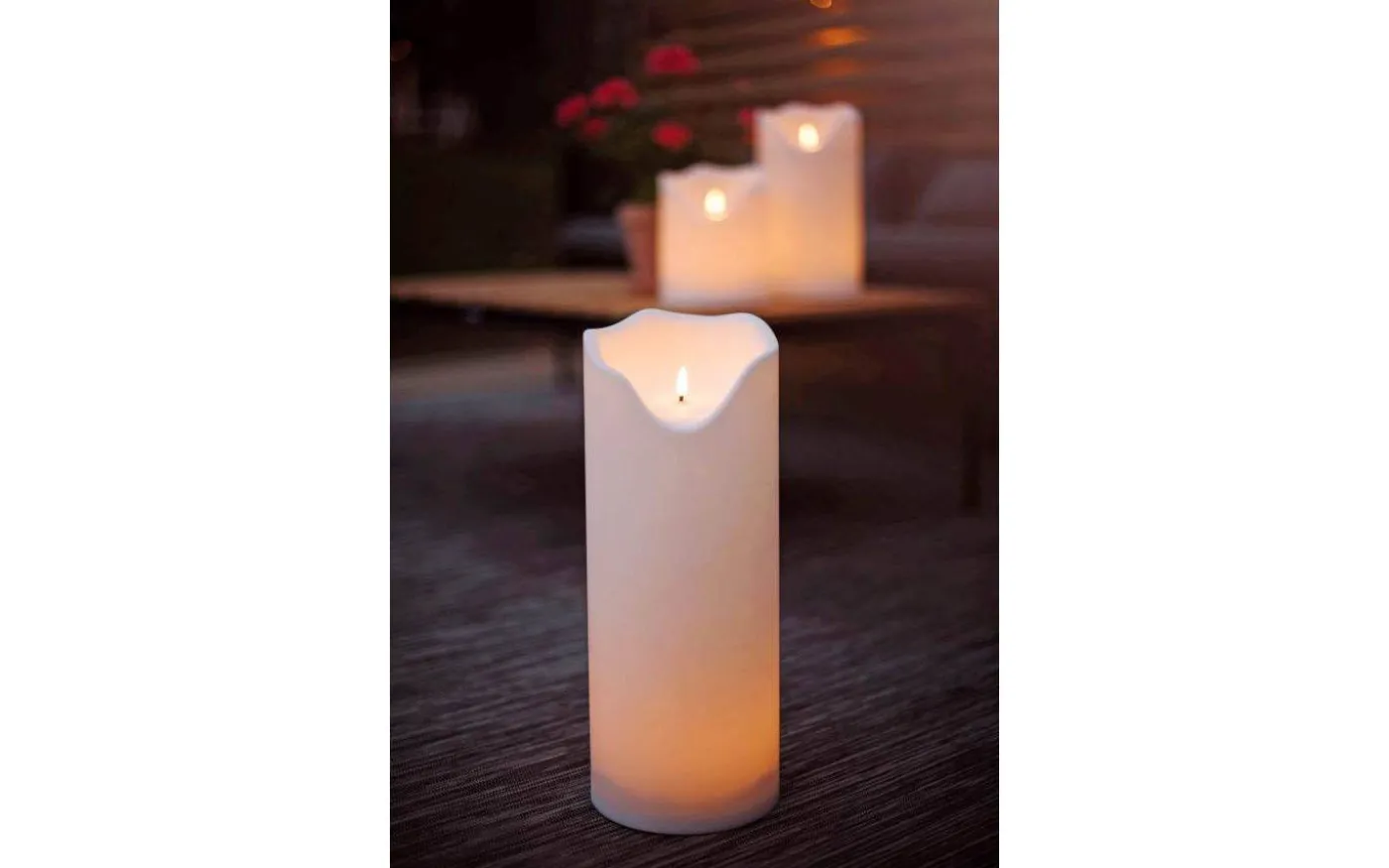 Flamme Grand Blockljus Utomhusbruk 40cm Longlife Vit