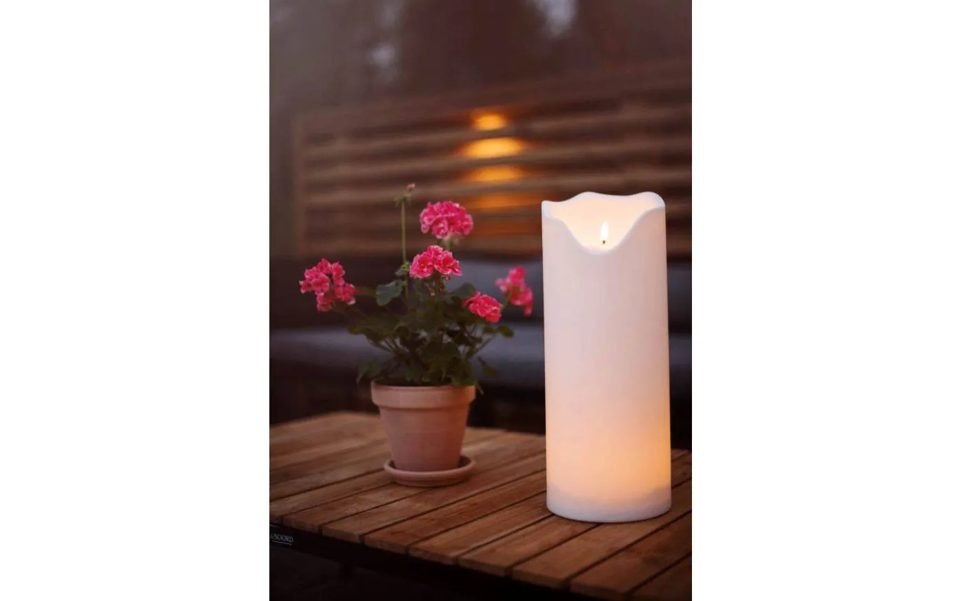 Flamme Grand Blockljus Utomhusbruk 40cm Longlife Vit