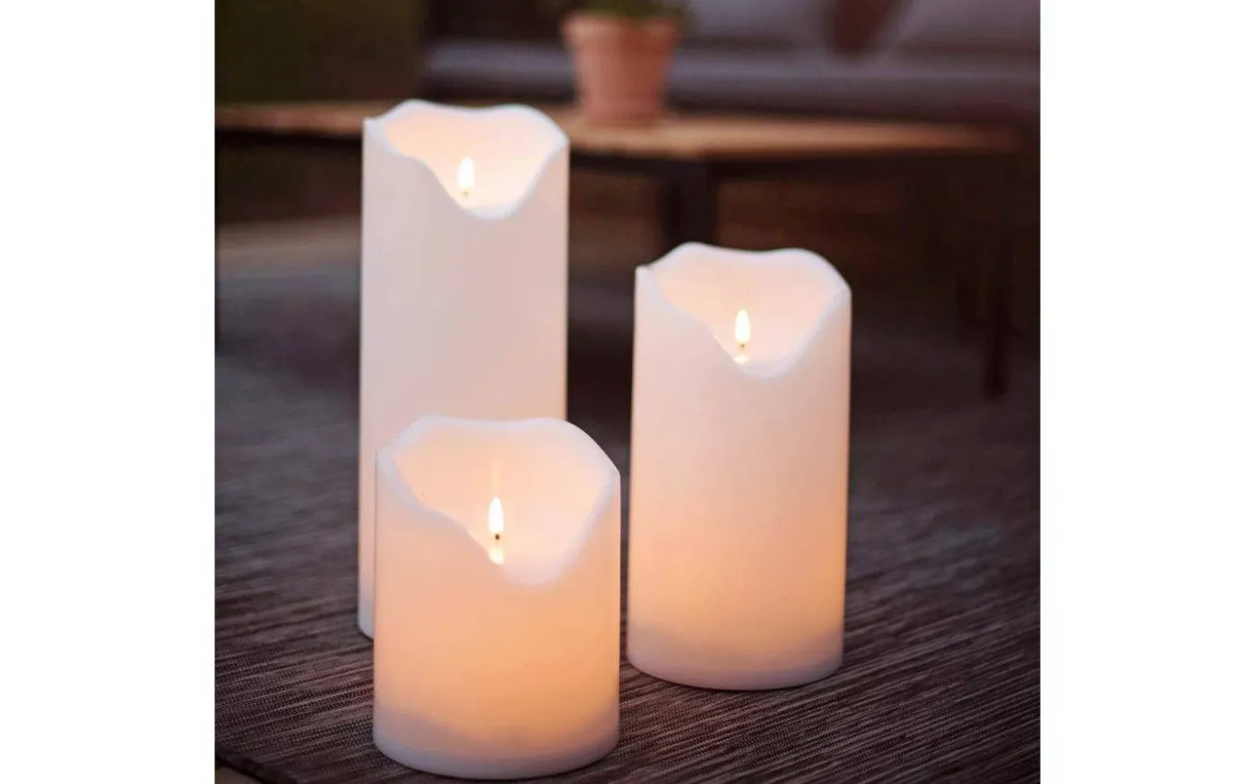 Flamme Grand Blockljus Utomhusbruk 40cm Longlife Vit