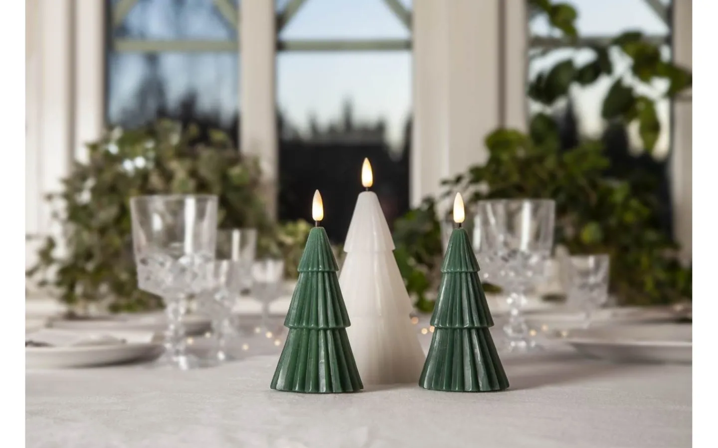 Blockljus Inomhus|Blockljus Inomhus<Star Trading Flamme Grany Batteridrivet Blockljus 15cm Grön