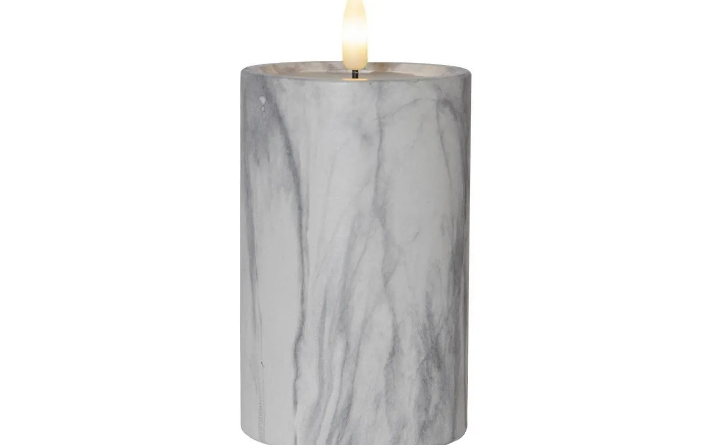 Star Trading Flamme Marble Batteridrivet Blockljus 15cm Grå* Flamme Batteriljus (Hela Serien)|Flamme Batteriljus (Hela Serien)