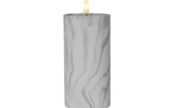 Flamme Batteriljus (Hela Serien)|Flamme Batteriljus (Hela Serien)<Star Trading Flamme Marble Batteridrivet Blockljus 18cm Grå