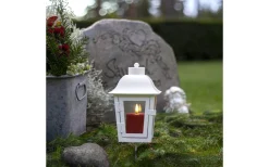 Flamme Batteriljus (Hela Serien)|Flamme Batteriljus (Hela Serien)<Star Trading Flamme Paula Blockljus 10cm Utomhusbruk Timer/Sensor Röd 2000h