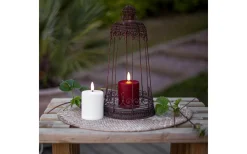 Flamme Batteriljus (Hela Serien)|Flamme Batteriljus (Hela Serien)<Star Trading Flamme Paula Blockljus 10cm Utomhusbruk Timer/Sensor Röd 2000h