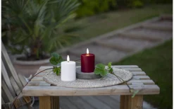 Flamme Batteriljus (Hela Serien)|Flamme Batteriljus (Hela Serien)<Star Trading Flamme Paula Blockljus 10cm Utomhusbruk Timer/Sensor Röd 2000h