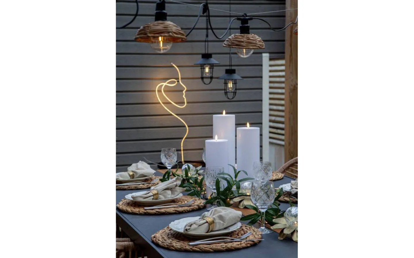 Flamme Batteriljus (Hela Serien)|Flamme Batteriljus (Hela Serien)<Star Trading Flamme Rak Blockljus 32,5cm Vit IP44