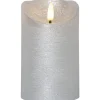 Flamme Rustic Batteridrivet Blockljus 12,5cm Silver