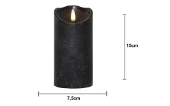 Star Trading Flamme Rustic Batteridrivet Blockljus 15cm Svart* Flamme Batteriljus (Hela Serien)|Flamme Batteriljus (Hela Serien)