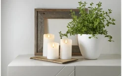 Flamme Batteriljus (Hela Serien)|Flamme Batteriljus (Hela Serien)<Star Trading Flamme Rustic Batteridrivet Blockljus 12,5cm Vit