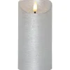 Flamme Rustic Batteridrivet Blockljus 15cm Silver