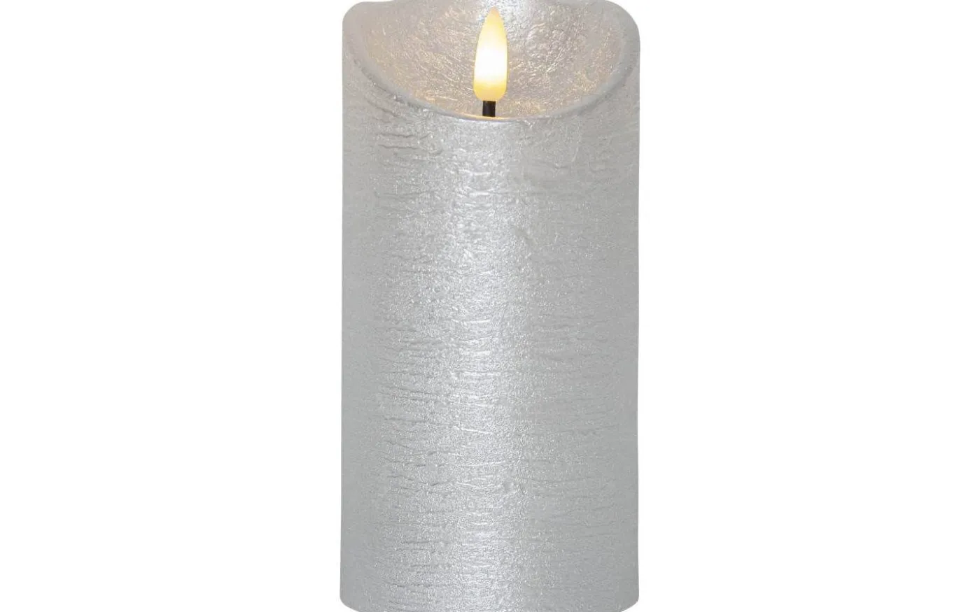 Flamme Rustic Batteridrivet Blockljus 15cm Silver
