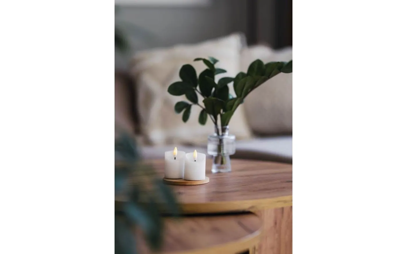 Flamme Rustic Blockljus 7,5cm 2-pack Vit