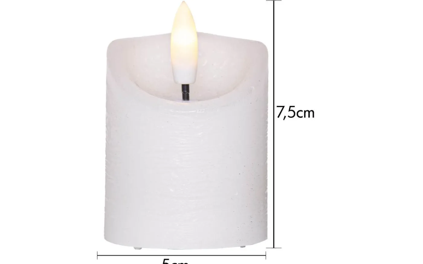 Flamme Rustic Blockljus 7,5cm 2-pack Vit