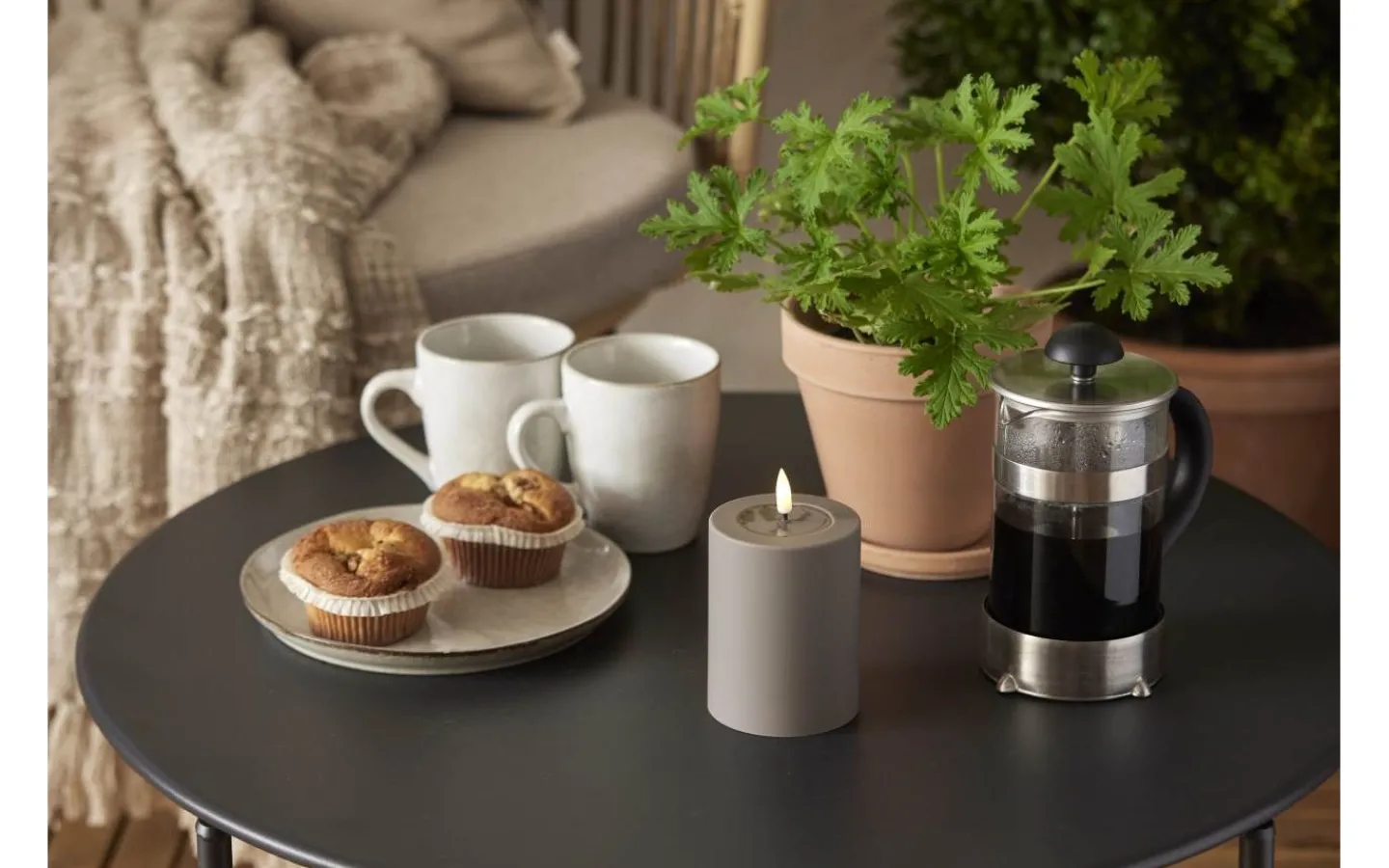 Star Trading Flamme Soft Batteridrivet Blockljus 12,5cm Mullvad* Flamme Batteriljus (Hela Serien)|Flamme Batteriljus (Hela Serien)