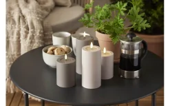 Flamme Batteriljus (Hela Serien)|Flamme Batteriljus (Hela Serien)<Star Trading Flamme Soft Batteridrivet Blockljus 12,5cm Beige