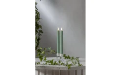 Flamme Batteriljus (Hela Serien)|Flamme Batteriljus (Hela Serien)<Star Trading Flamme Stripe Batteridrivna Antikljus 25cm 2-Pack Grön