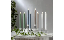 Flamme Batteriljus (Hela Serien)|Flamme Batteriljus (Hela Serien)<Star Trading Flamme Stripe Batteridrivna Antikljus 25cm 2-Pack Grön