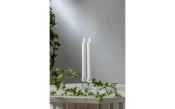 Flamme Stripe Batteridrivna Antikljus 25cm 2-Pack Vit