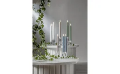 Flamme Stripe Batteridrivna Antikljus 25cm 2-Pack Vit