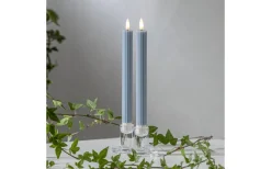 Star Trading Flamme Stripe Batteridrivna Antikljus 25cm 2-Pack Blå* Flamme Batteriljus (Hela Serien)|Flamme Batteriljus (Hela Serien)