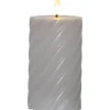 Flamme Swirl Batteridrivet Blockljus 15cm Grå