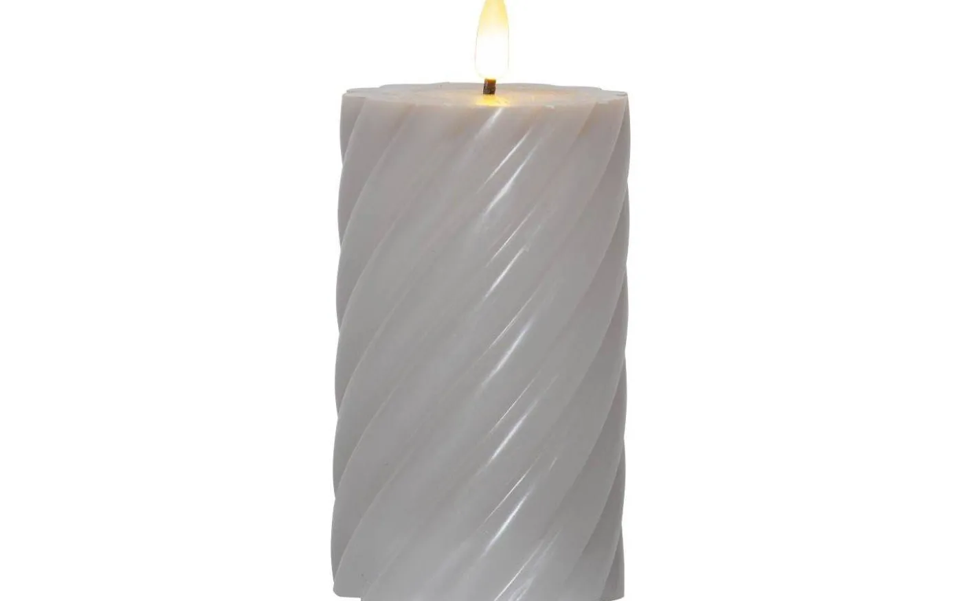 Flamme Swirl Batteridrivet Blockljus 15cm Grå