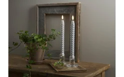 Star Trading Flamme Swirl Batteridrivna Antikljus 25cm 2-Pack Grå* Flamme Batteriljus (Hela Serien)|Flamme Batteriljus (Hela Serien)