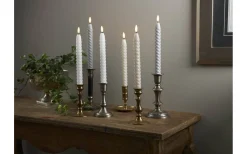 Star Trading Flamme Swirl Batteridrivna Antikljus 25cm 2-Pack Grå* Flamme Batteriljus (Hela Serien)|Flamme Batteriljus (Hela Serien)