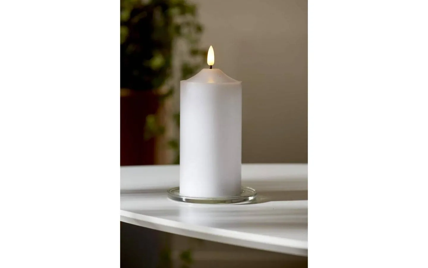 Flamme Batteriljus (Hela Serien)|Flamme Batteriljus (Hela Serien)<Star Trading Flamme Topp Batteridrivet Blockljus 17cm Vit