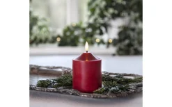 Flamme Topp Batteridrivet Blockljus 12cm Mörkröd