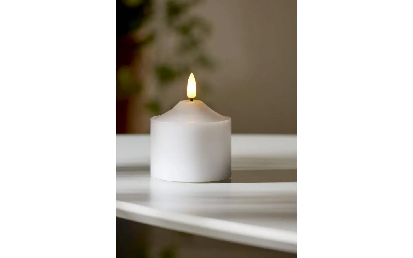 Star Trading Flamme Topp Batteridrivet Blockljus 9,5cm Vit* Flamme Batteriljus (Hela Serien)|Flamme Batteriljus (Hela Serien)