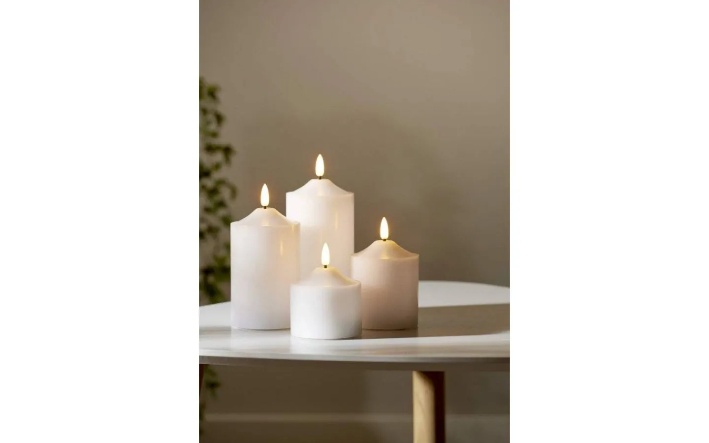 Star Trading Flamme Topp Batteridrivet Blockljus 9,5cm Vit* Flamme Batteriljus (Hela Serien)|Flamme Batteriljus (Hela Serien)