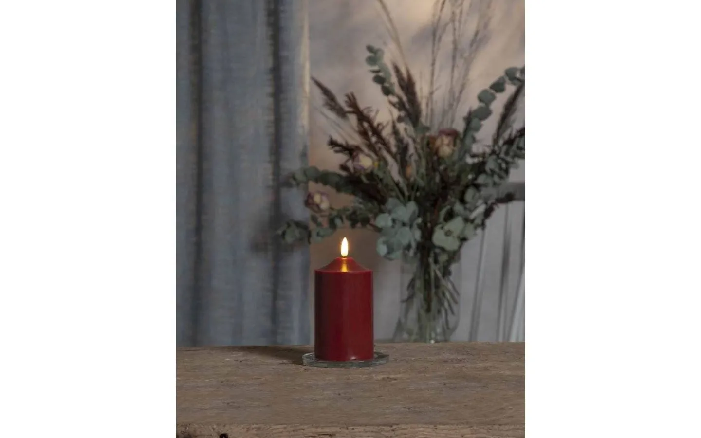 Star Trading Flamme Topp Batteridrivet Blockljus 15cm Mörkröd* Flamme Batteriljus (Hela Serien)|Flamme Batteriljus (Hela Serien)